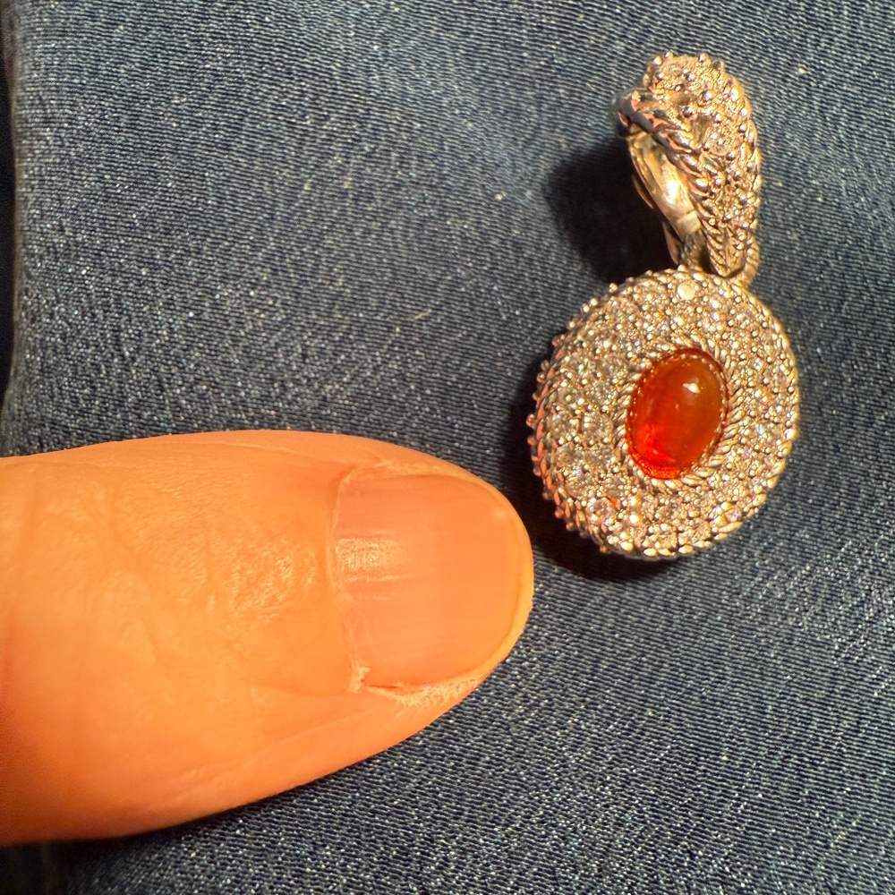 Judith Ripka 18K Gold-clad 925 Sterling Silver cabochon Pendant. MAKE AN OFFER!